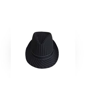 NWOT Carbon black fedora hat with white pinstripes